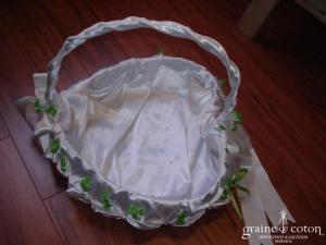 Panier à dragées - Blanc et vert anis