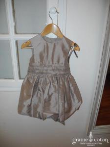 Cyrillus - Robe boule petite fille en taffetas chocolat