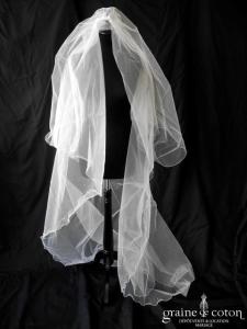 Cosmobella - Voile long de 300 cm en tulle blanc orné de strass