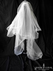 Cosmobella - Voile long de 300 cm en tulle blanc orné de strass