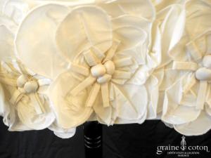 Cymbeline - Robe courte en taffetas drapé ivoire clair