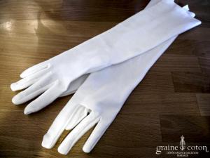 Gants mi longs en satin blanc