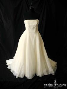 Diane Hameline - Robe en organza de soie ivoire