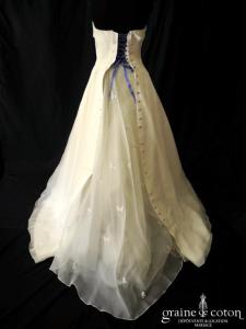 Diane Hameline - Robe en organza de soie ivoire