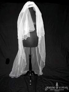 Faragé - Voile long de 2 mètres en tulle ivoire perlé