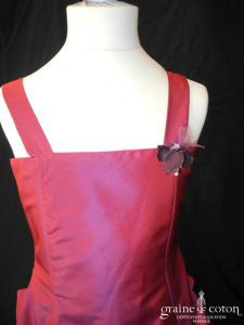 Robe de demoiselle d'honneur en taffetas violet/rouge