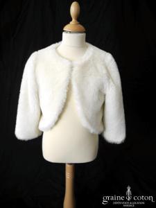 Veste / boléro en fausse fourrure ivoire