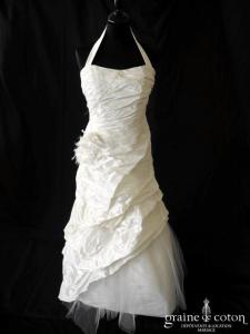 Linéa Raffaëlli - Robe en taffetas drapé avec tour de cou