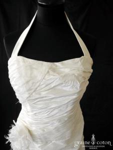 Linéa Raffaëlli - Robe en taffetas drapé avec tour de cou