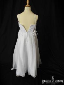Robe de demoiselle d'honneur en dentelle et mousseline blanche