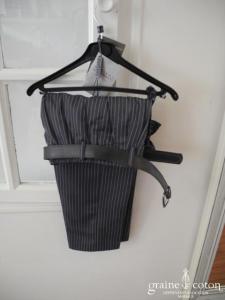 Adriano Jacometti - Costume garçon bleu marine rayé 5 pièces