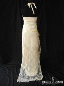 Création - Robe empire en satin de soie et dentelle style années 30