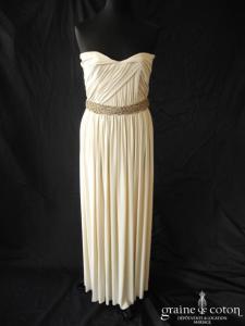 Lanvin - Création en jersey drapé doublé de satin de soie avec ceinture