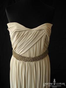 Lanvin - Création en jersey drapé doublé de satin de soie avec ceinture