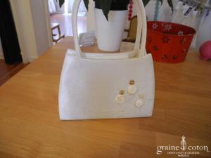 Pronuptia - Pochette en satin ivoire brodée de perles