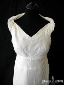 Création - Robe une pièce en soie sauvage ivoire clair