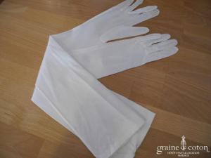 Rembo Styling - Gants mi longs en soie ivoire