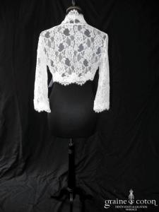 Bianco Evento - Boléro manches longues en dentelle ivoire