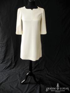 Courrèges - Création courte en crêpe de laine ivoire
