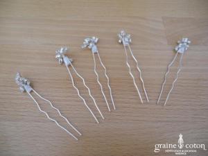 Création - Lot de 5 pics à chignons en strass
