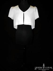 Création - Boléro en crêpe de soie à manches ballon courtes