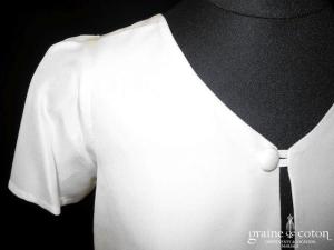 Création - Boléro en crêpe de soie à manches ballon courtes