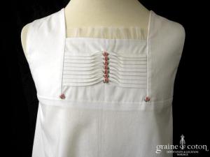 Hibiscus - Robe demoiselle d'honneur petite fille à larges bretelles blanche en coton