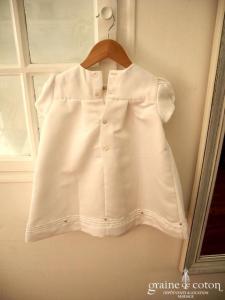 Hibiscus - Robe demoiselle d'honneur petite fille à manches ballon blanche en coton