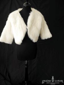 Boléro en fausse fourrure ivoire