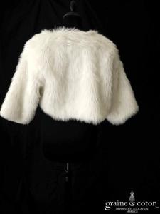 Boléro en fausse fourrure ivoire
