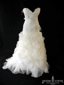 Divina Sposa - Robe une pièce en dentelle et organza ivoire