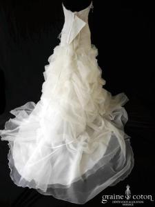 Divina Sposa - Robe une pièce en dentelle et organza ivoire