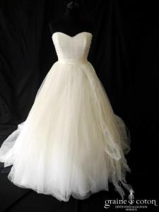 Cosmobella - Robe en tulle drapé ivoire clair