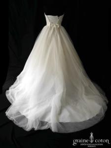 Cosmobella - Robe en tulle drapé ivoire clair