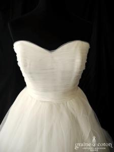 Cosmobella - Robe en tulle drapé ivoire clair