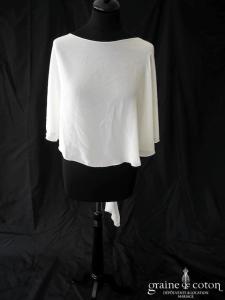 Bianco Evento - Étole arrondie en mousseline ivoire