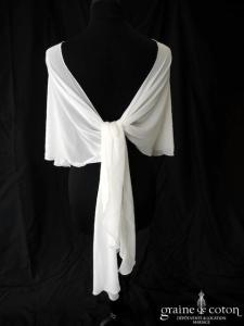 Bianco Evento - Étole arrondie en mousseline ivoire