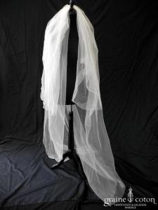 Jesus Peiro - Voile long de 2 mètres en tulle ivoire