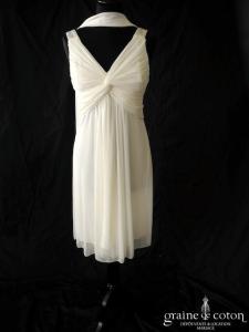 Fashion New York - Robe courte en tulle fluide ivoire