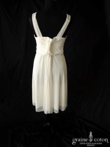 Fashion New York - Robe courte en tulle fluide ivoire