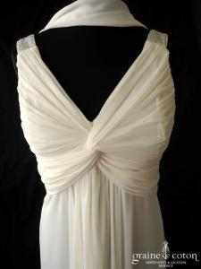 Fashion New York - Robe courte en tulle fluide ivoire