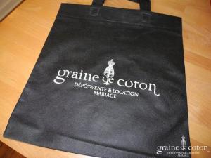 Graine de coton - Sac en TNT noir imprimé blanc