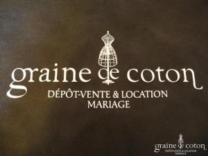 Graine de coton - Sac en TNT noir imprimé blanc
