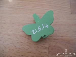 Pinces papillons vertes - Lot de 6