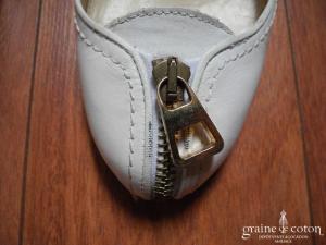 Zara - Ballerines à talons en cuir blanc