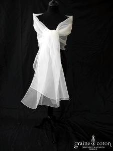 Pronuptia - Étole en organza ivoire clair