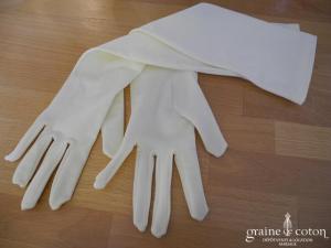 Pronuptia - Gants longs en satin ivoire