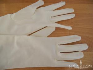 Pronuptia - Gants longs en satin ivoire