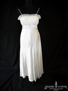 Hernan Zajar - Création en satin de soie ivoire