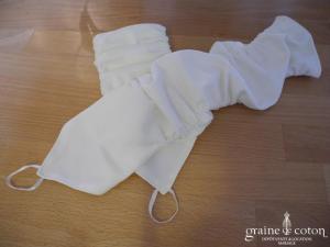 Cosmobella - Mitaines plissées mi longues en satin ivoire